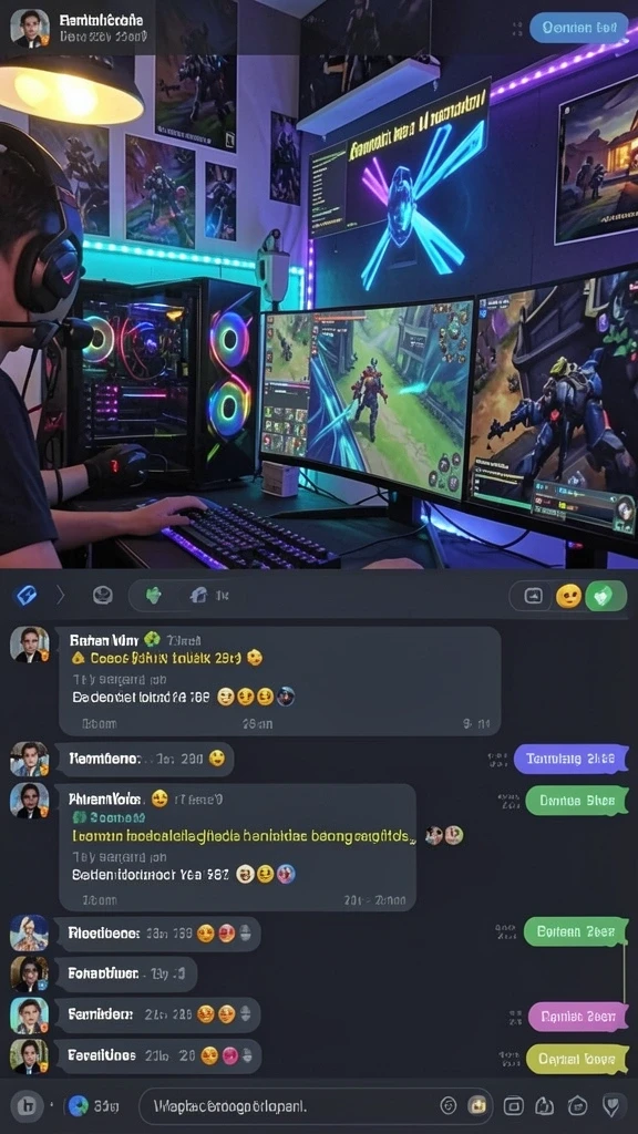 Screenshot interaksi sosial antar pemain.