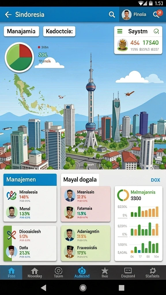 Menu navigasi yang mudah digunakan untuk semua pemain.
