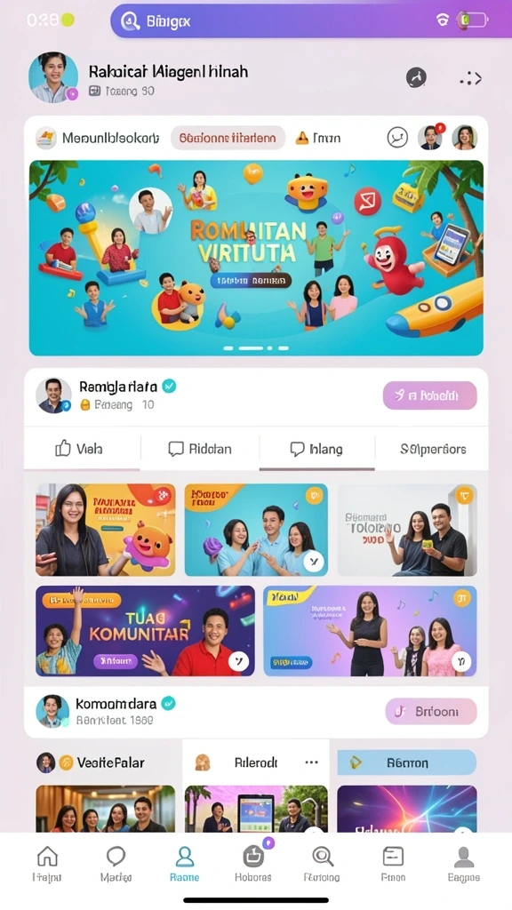 Fitur interaksi sosial dengan pemain lain.